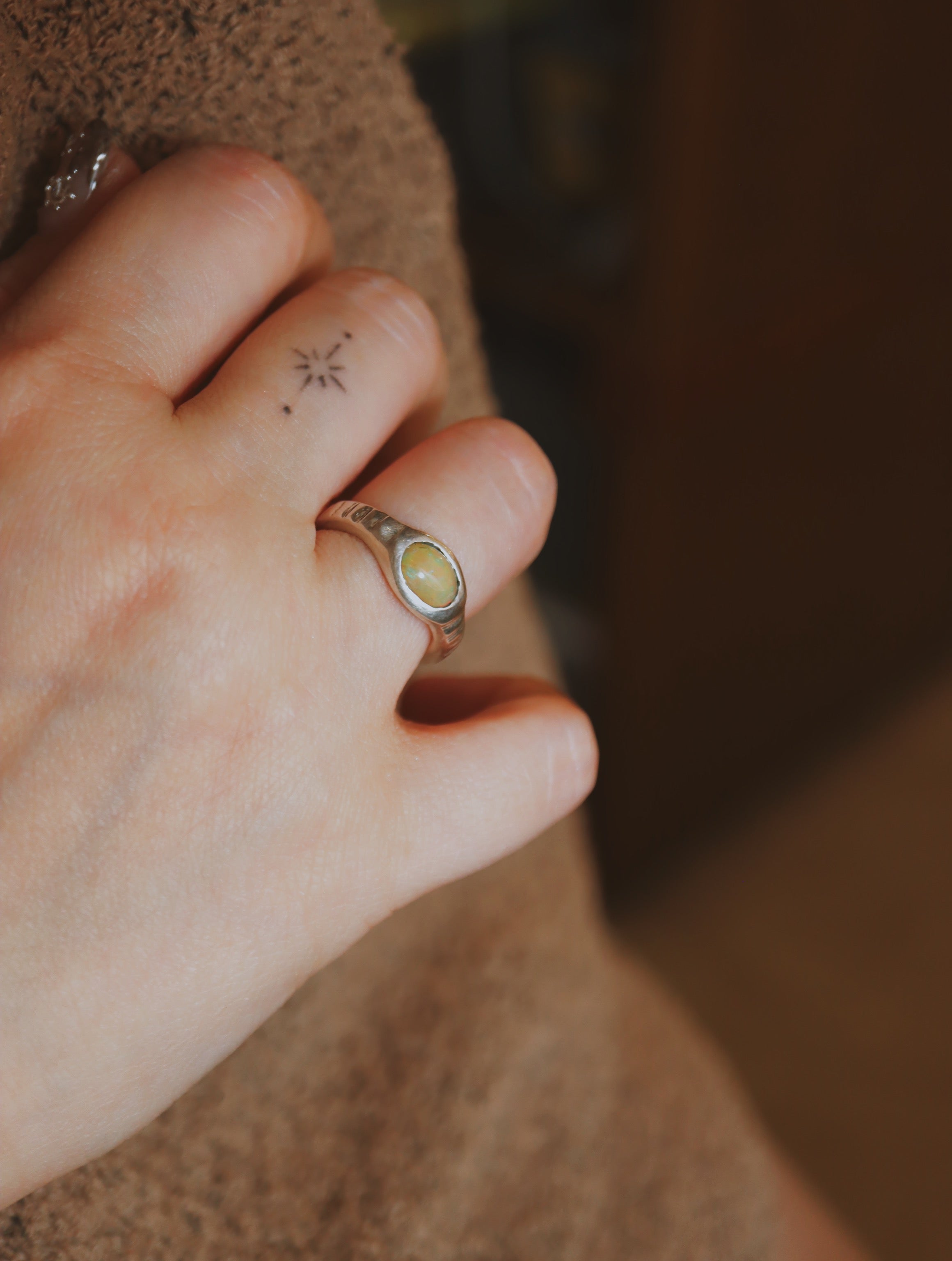 Sterling Silver Hand crafted Ethiopian Opal Ring