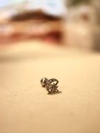 Crescent star stud surgical steel piercing earring (1pc)