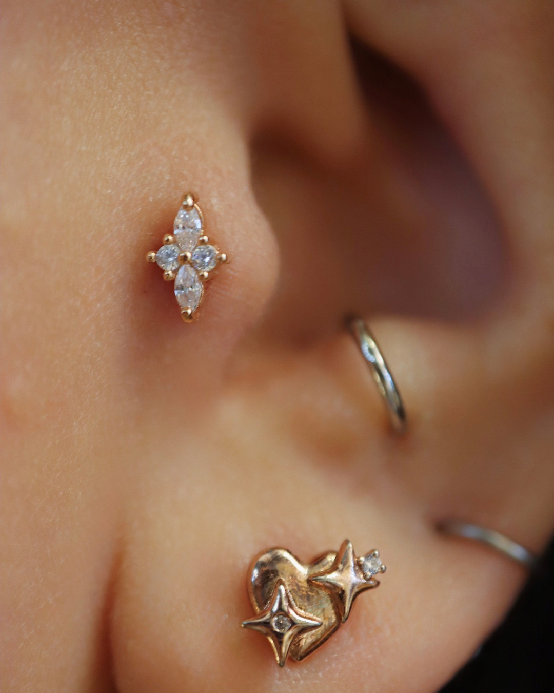 Push-pin stud pvd coating flat back (rose gold)