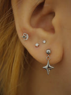 Drop cross surgical steel piercing stud (1pc)