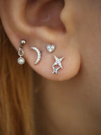 Double star 💫 stud piercing earring (1pc)