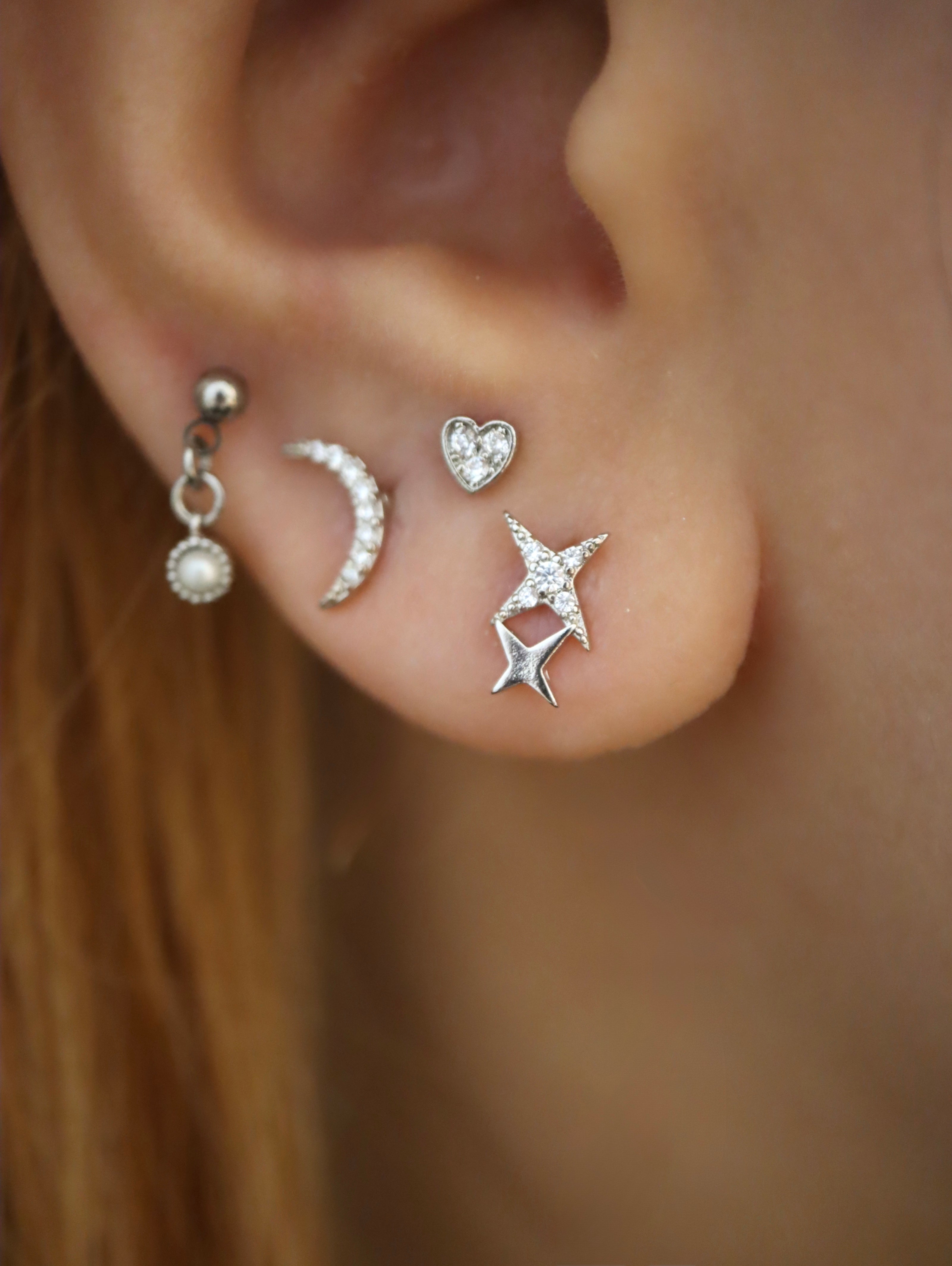 Double star 💫 stud piercing earring (1pc)