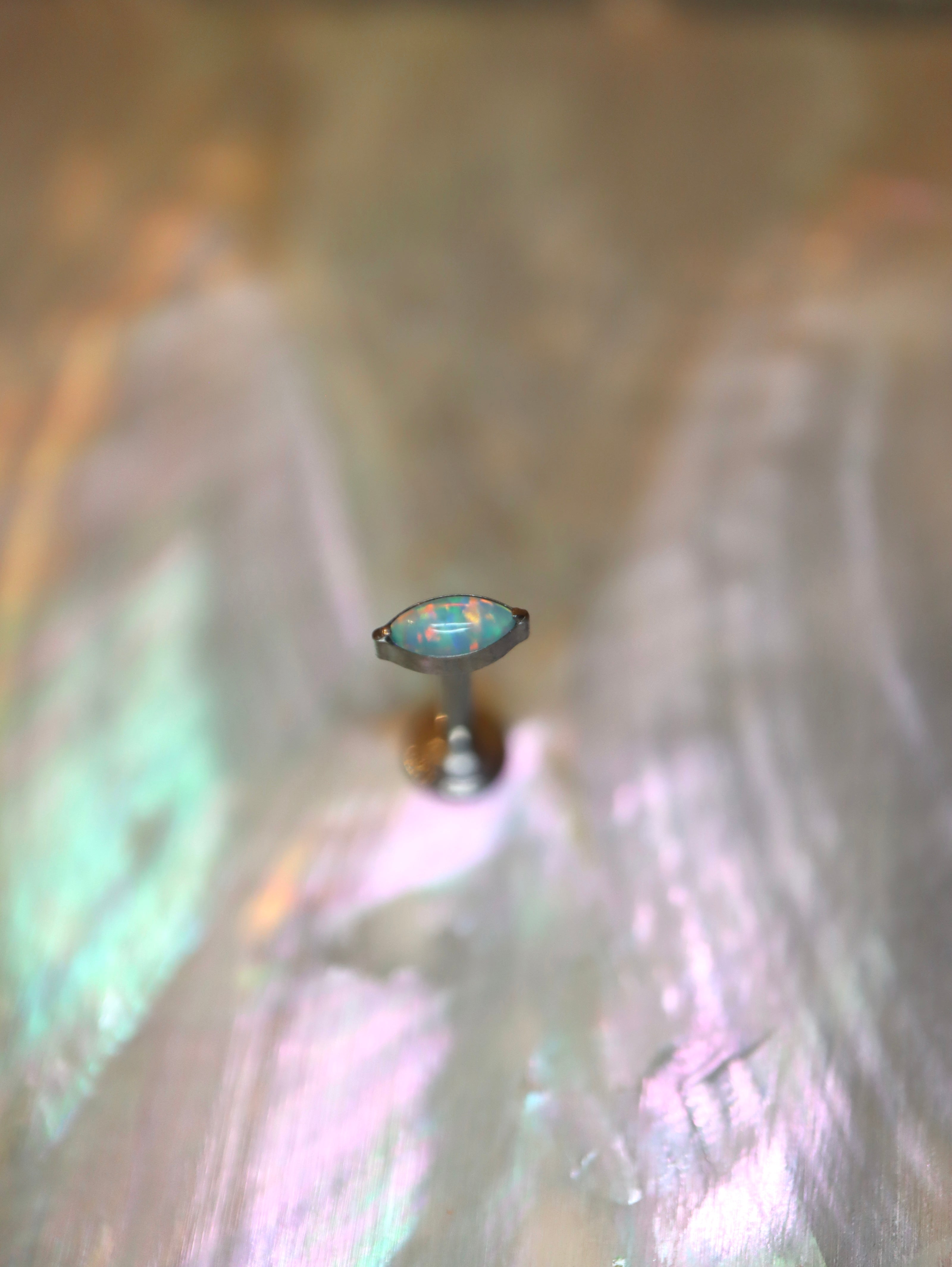 Titanium G23 Opal Marquise flat back earring (1pc)