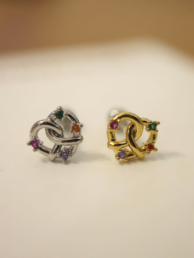 Pretzel Rainbow Stud Surgical Steel piercing earring