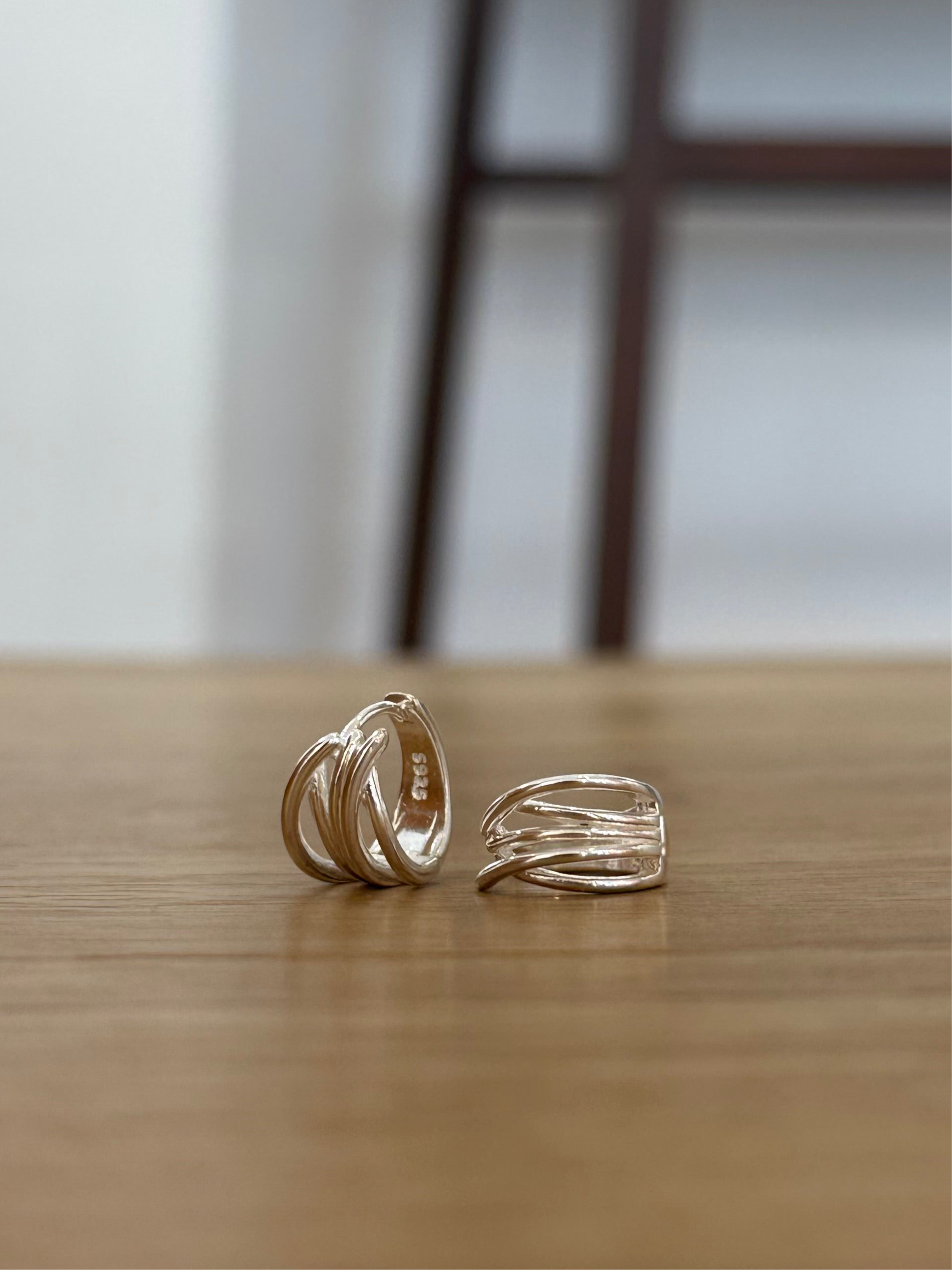 Silver925 arc earrings