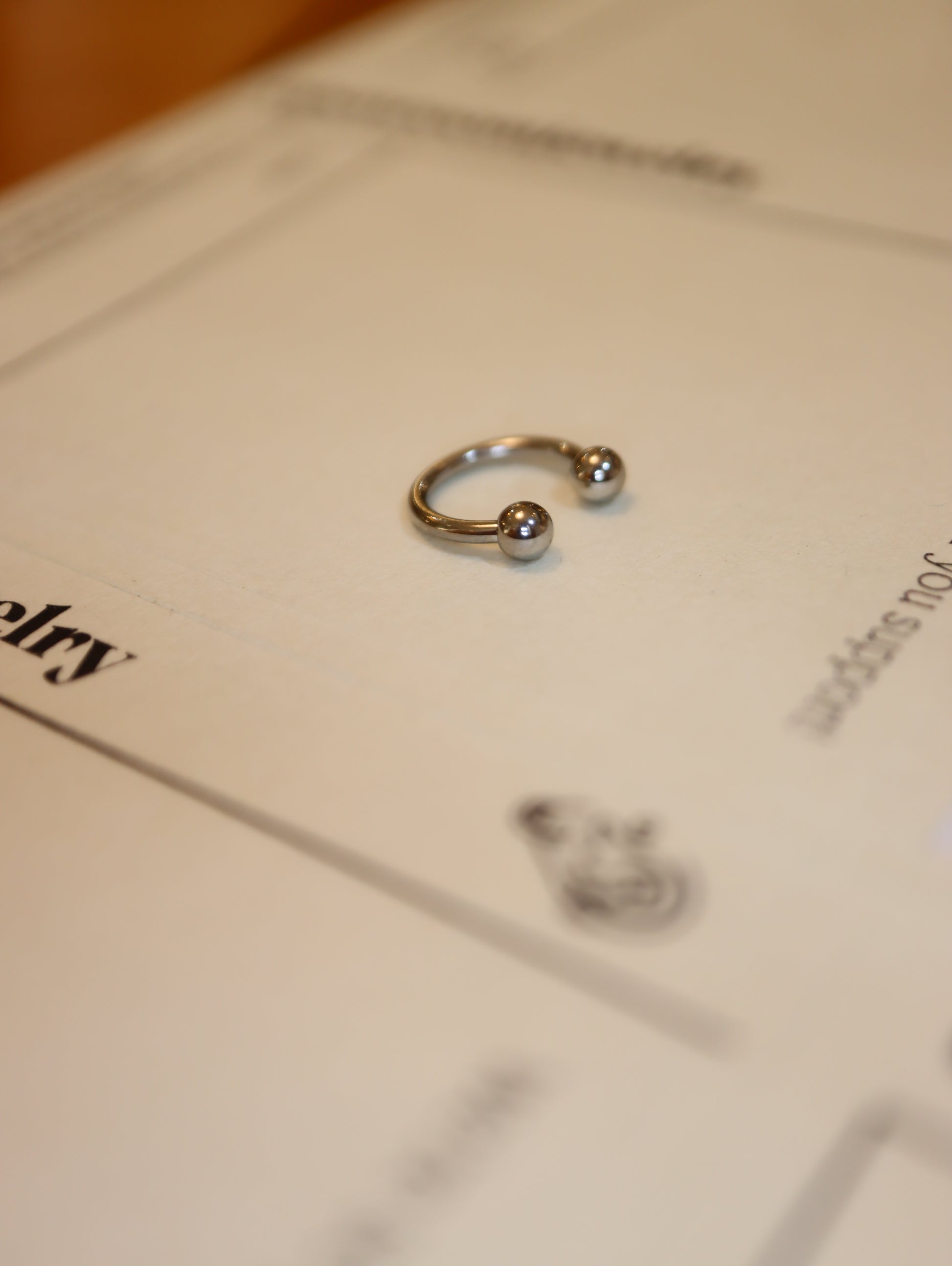 Horseshoe ring surgical steel piercing
