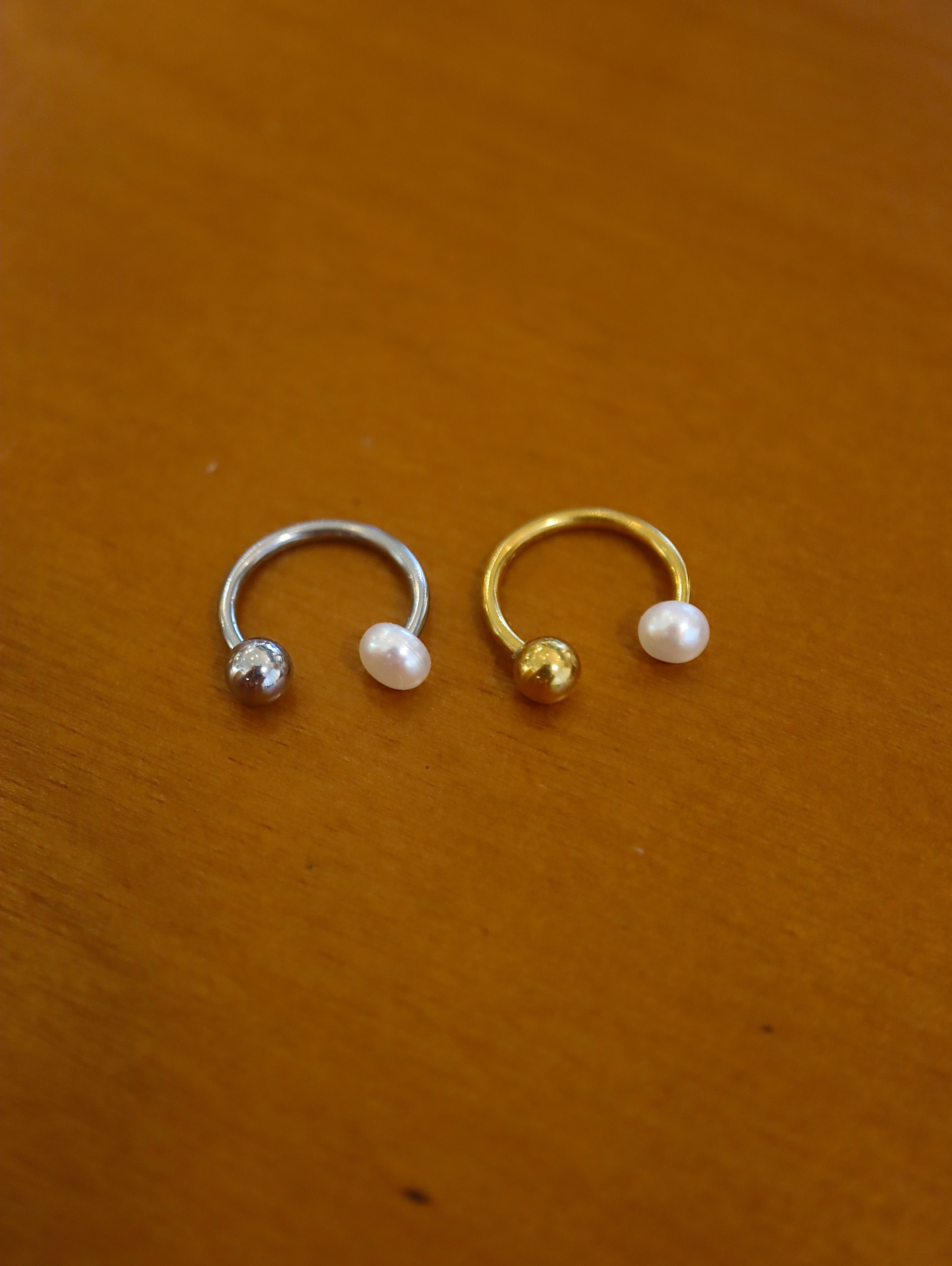Pearl two way surgical steel piercing (1pc)