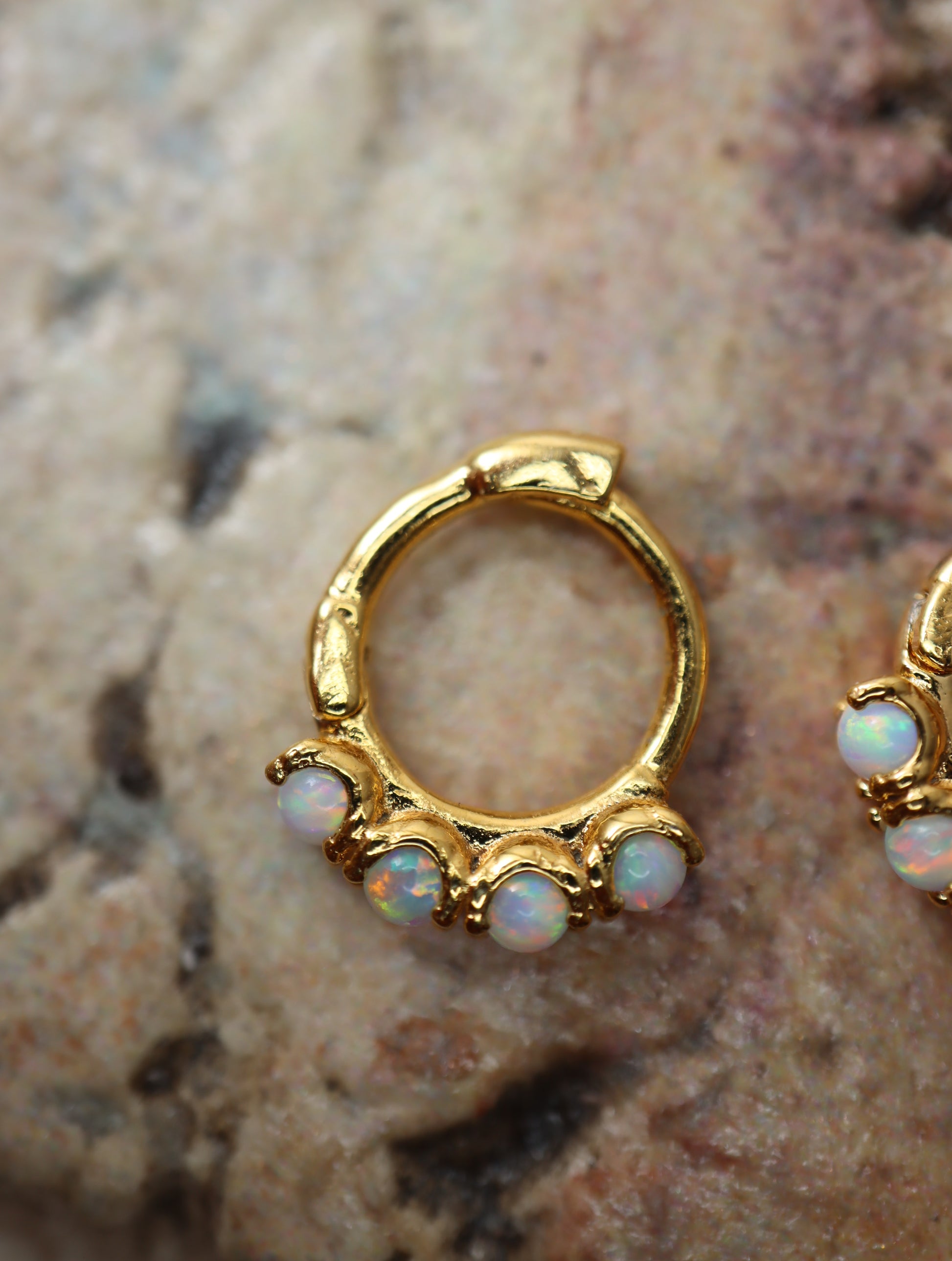 4opal mini s925 hinge earrings