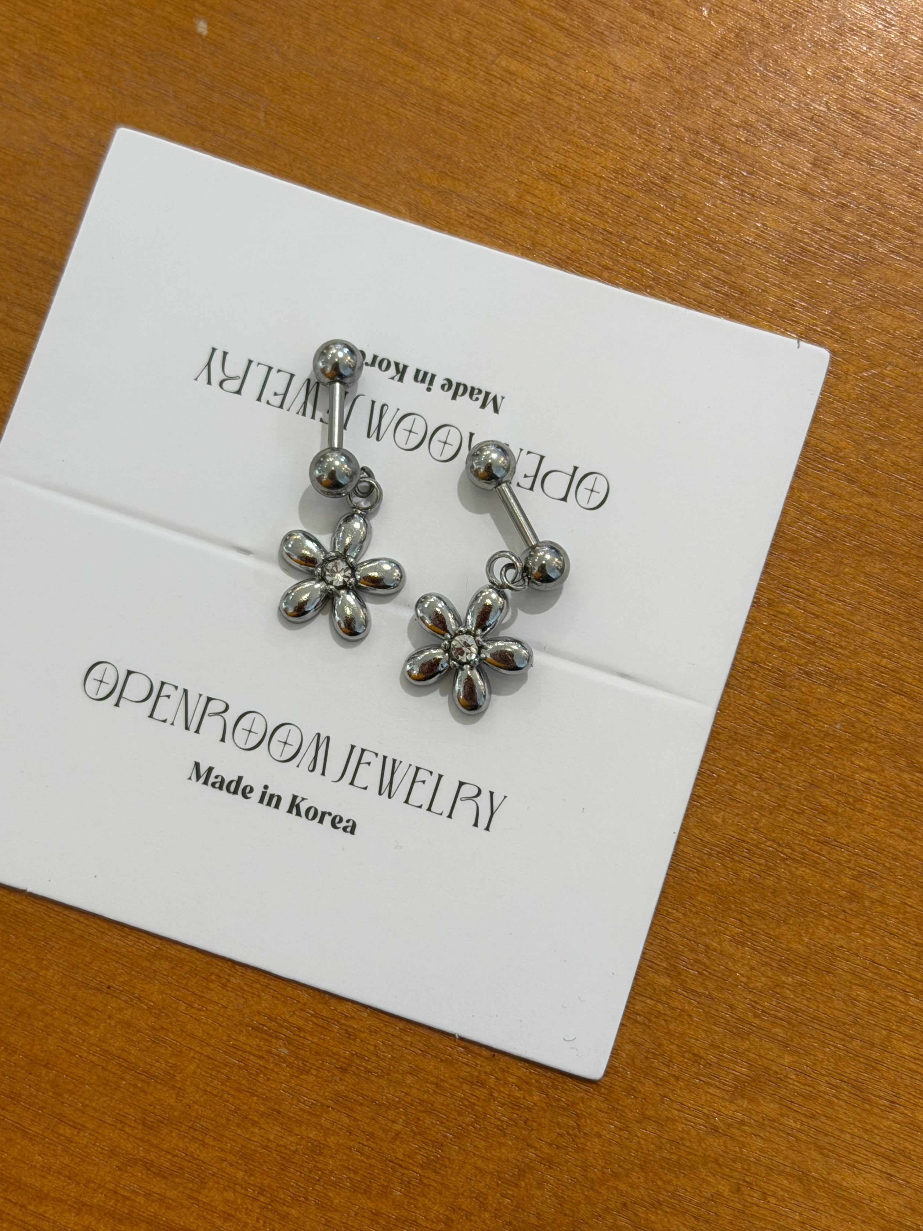 Petal drift stud surgical steel earrings