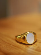 Oval shell stainless steel ring