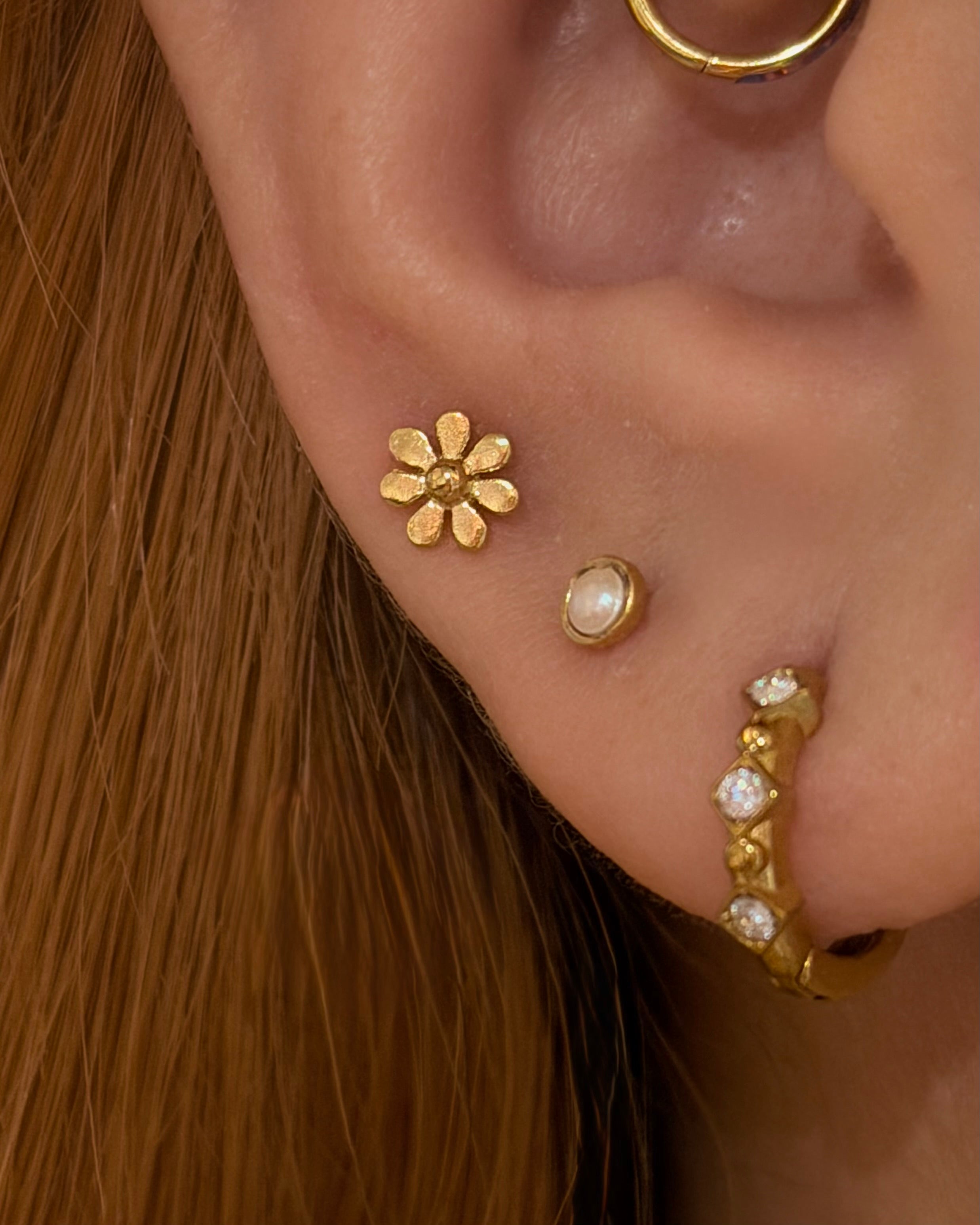Petal Stud 925 Silver Piercing Earring (1pc)