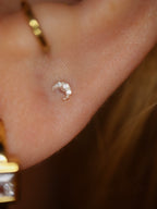 Mini crescent cz earring 925 silver stud piercing