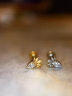 Dewdrop Crown Stud Surgical Steel Piercing (1pc)
