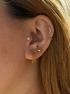 Cz curve bar stud surgical steel piercing (1pc)