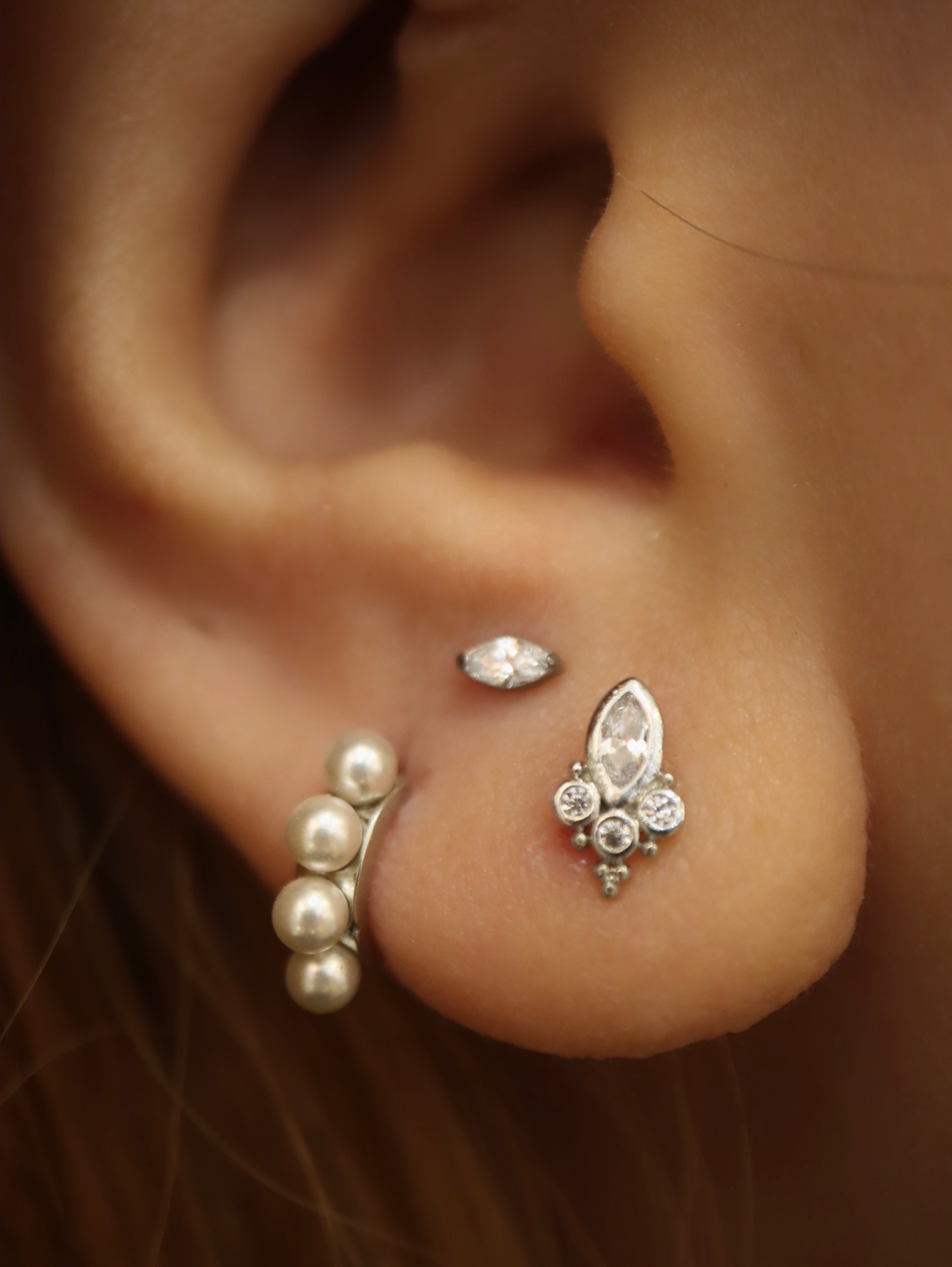 Titanium G23 The Aero Marquise Stud Earring