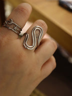 Crescent star stainless steel ring
