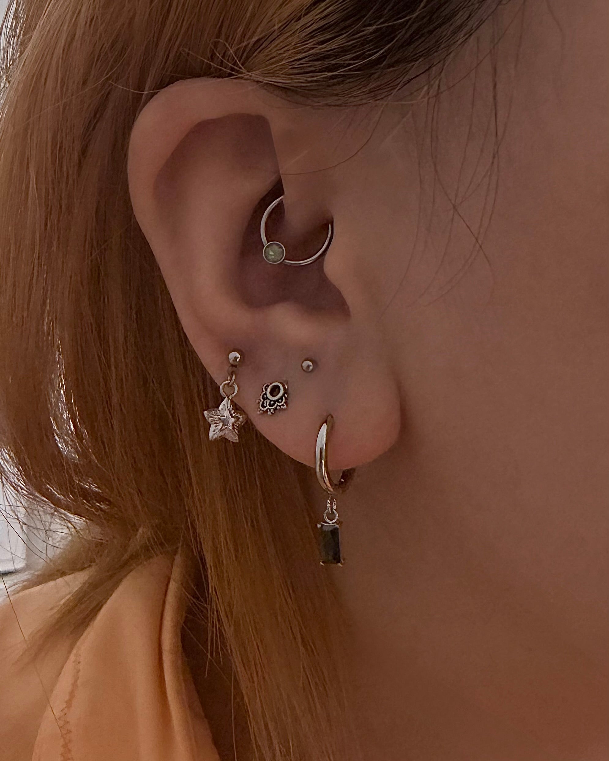 Drop dangling surgical steel stud earring (1pc)
