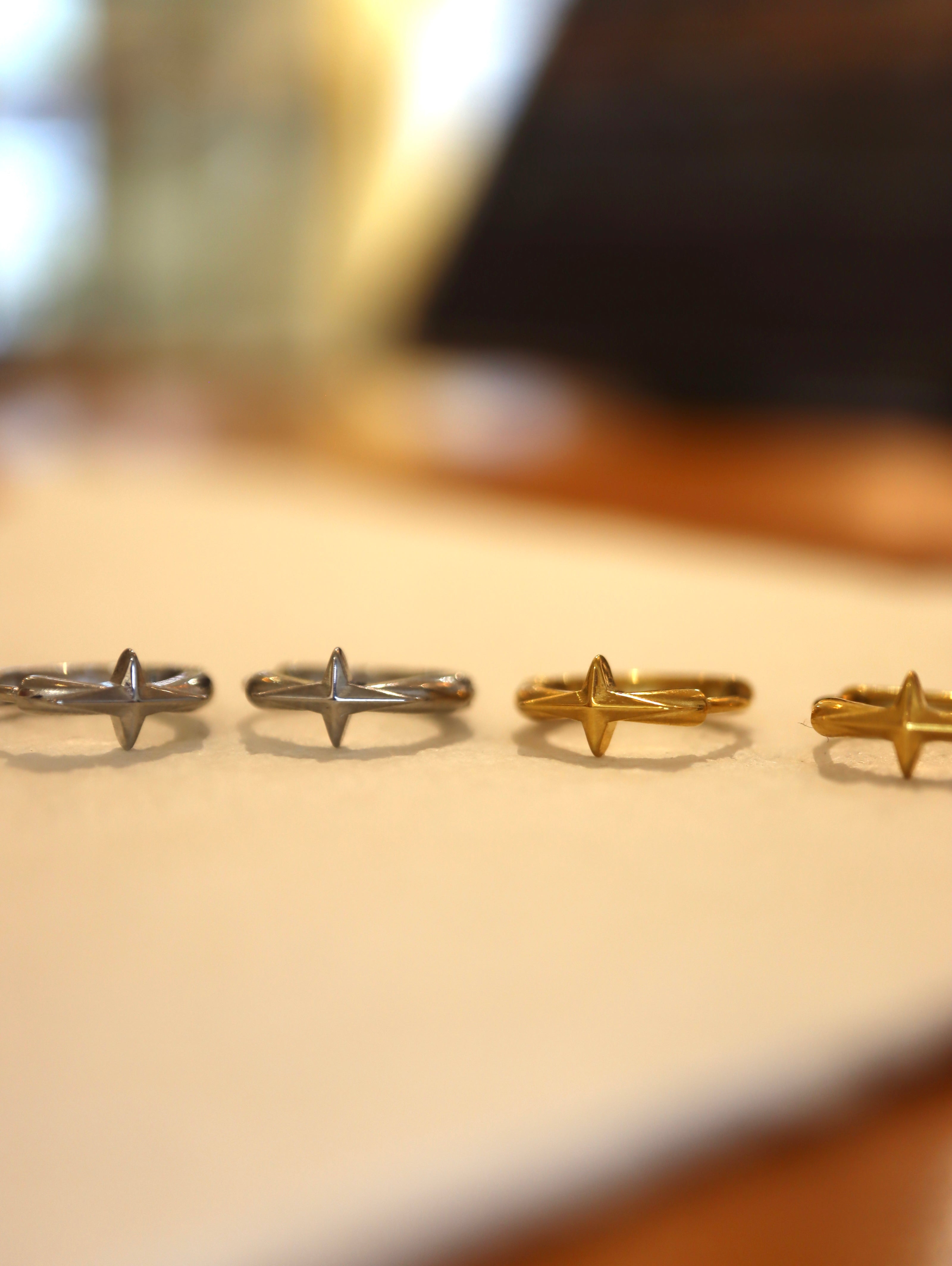 Cross-Star Hoop Stainless Steel Earrings
