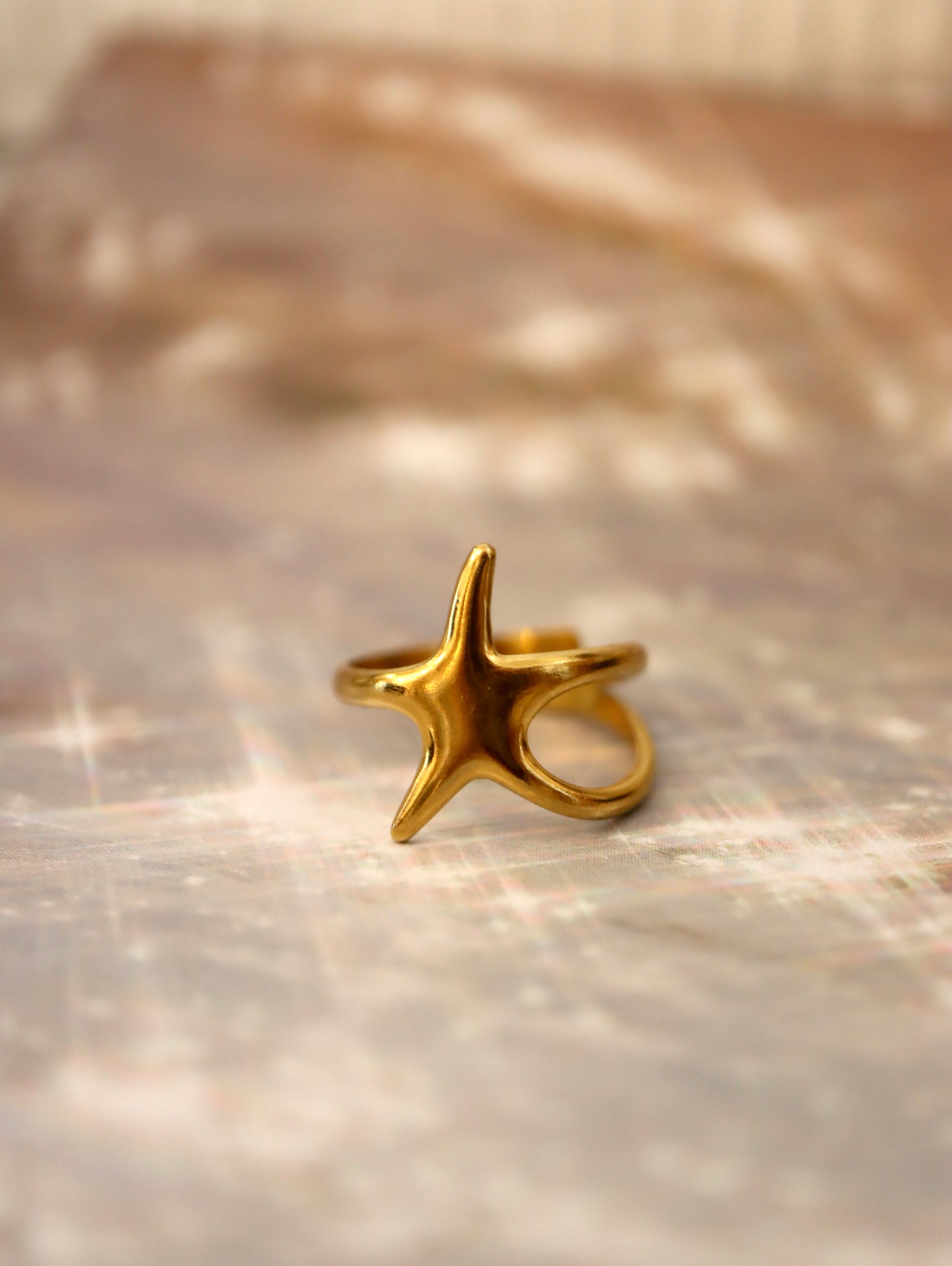 Star stainless steel open size ring