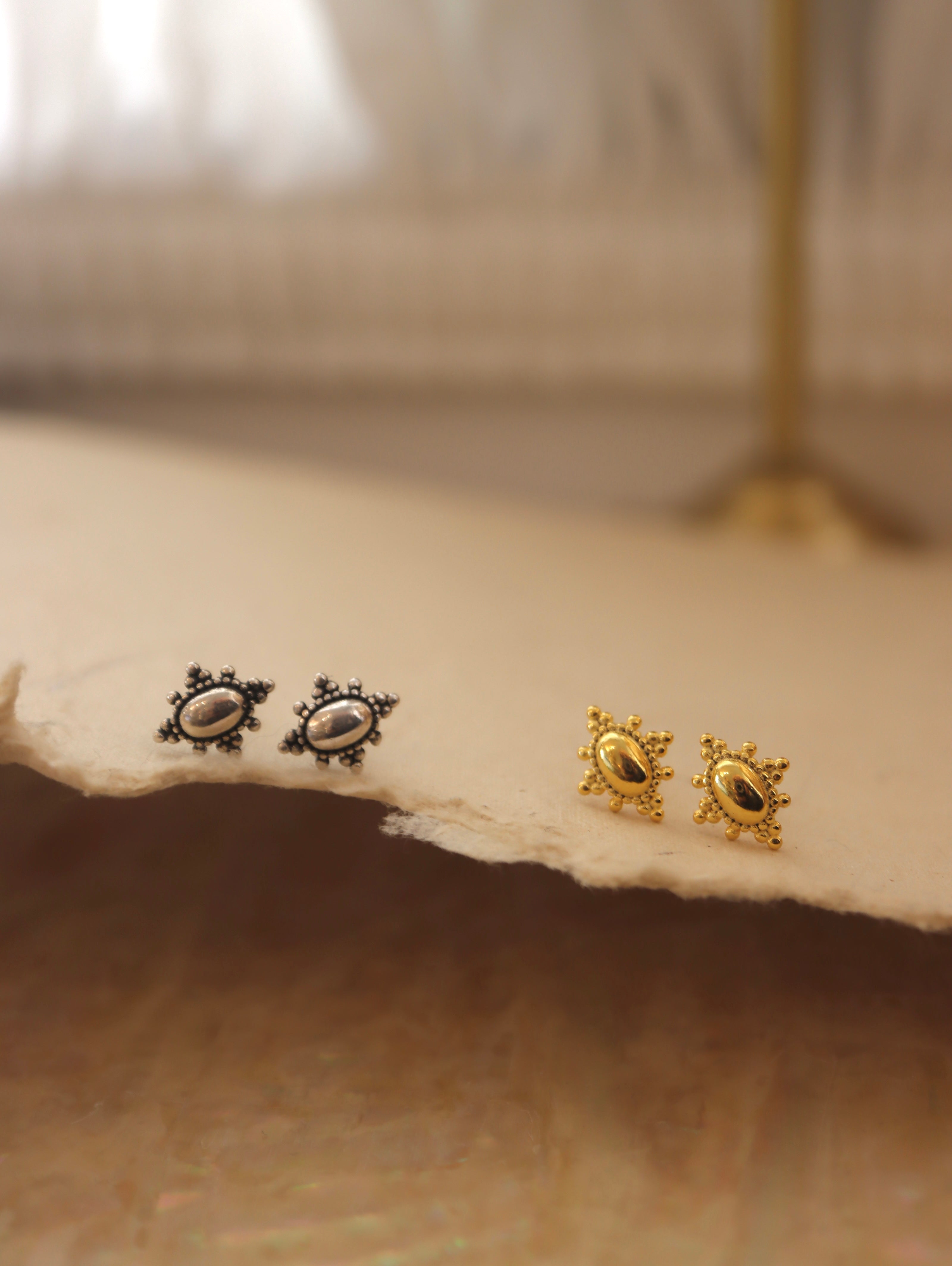 Beaded Starburst Stud 925 silver Earrings