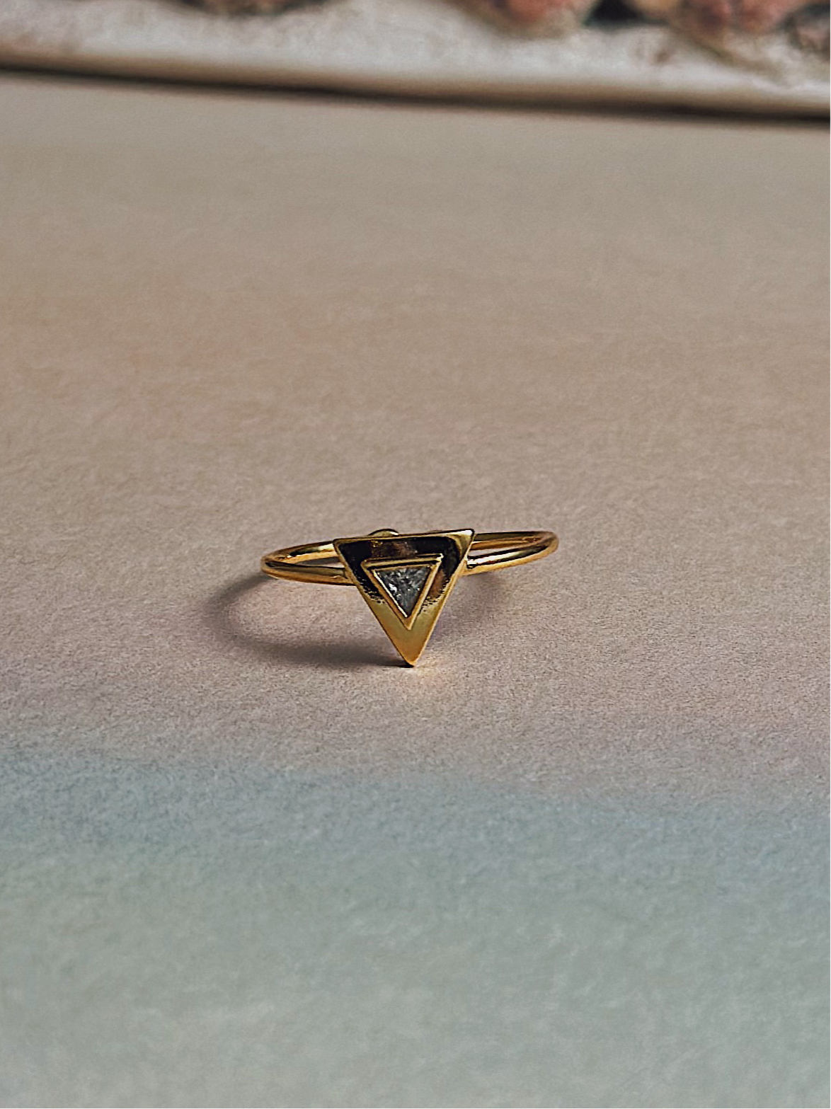 Triangle cz open size ring