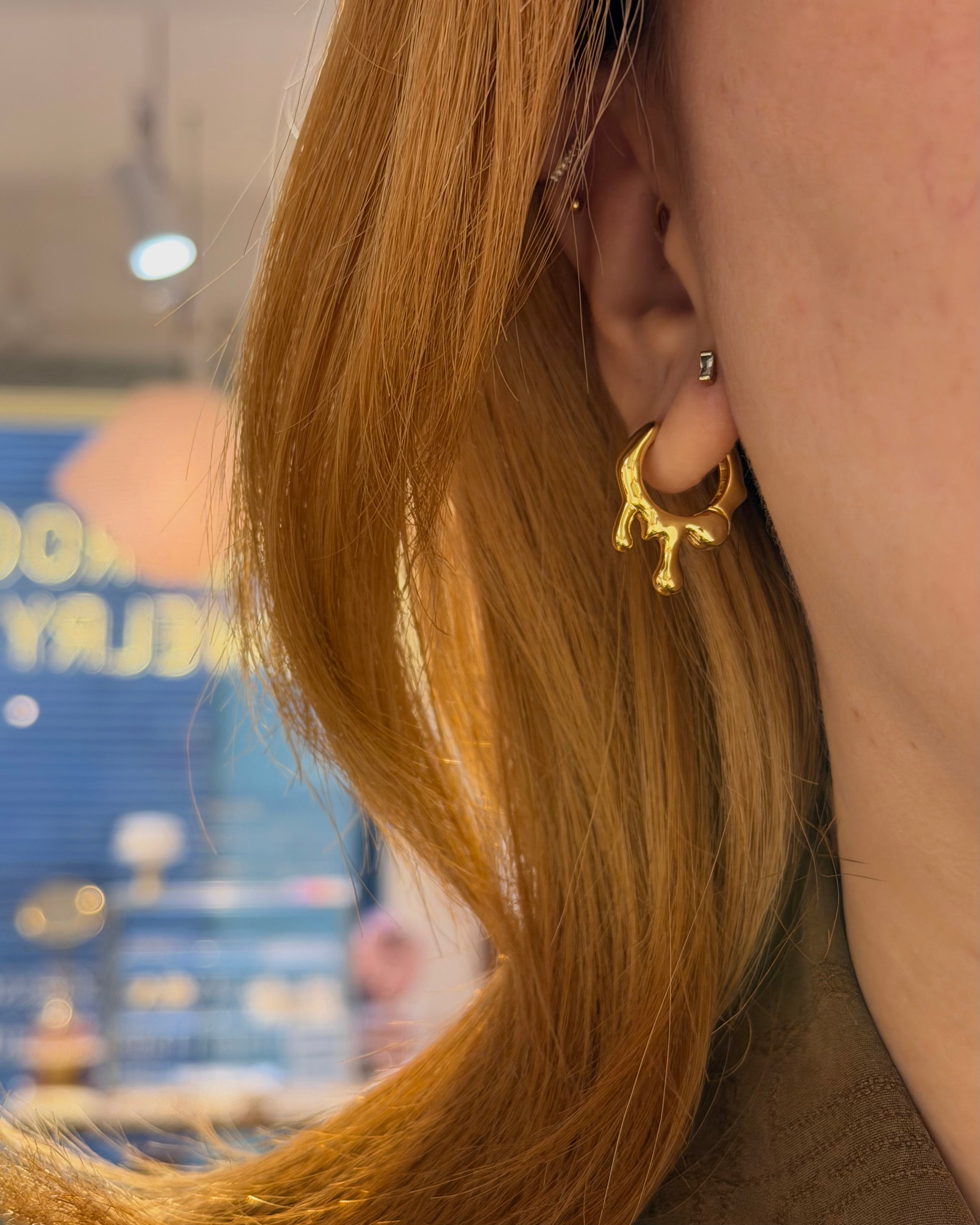 Mercury Drip Hoop Earrings