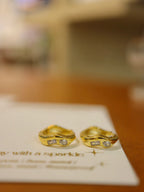 Wavelet CZ Hinged Hoop Earrings