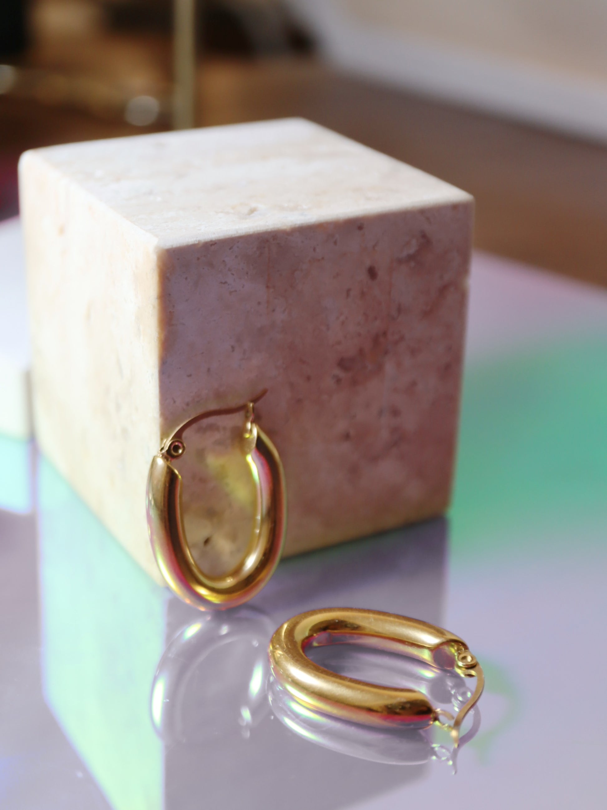 U shaped stainless steel hoop earrings