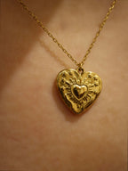 Heart coin stainless steel necklace
