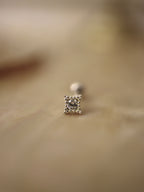 Rhombus cz 925 silver stud earring