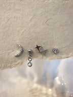 Double star 💫 stud piercing earring (1pc)