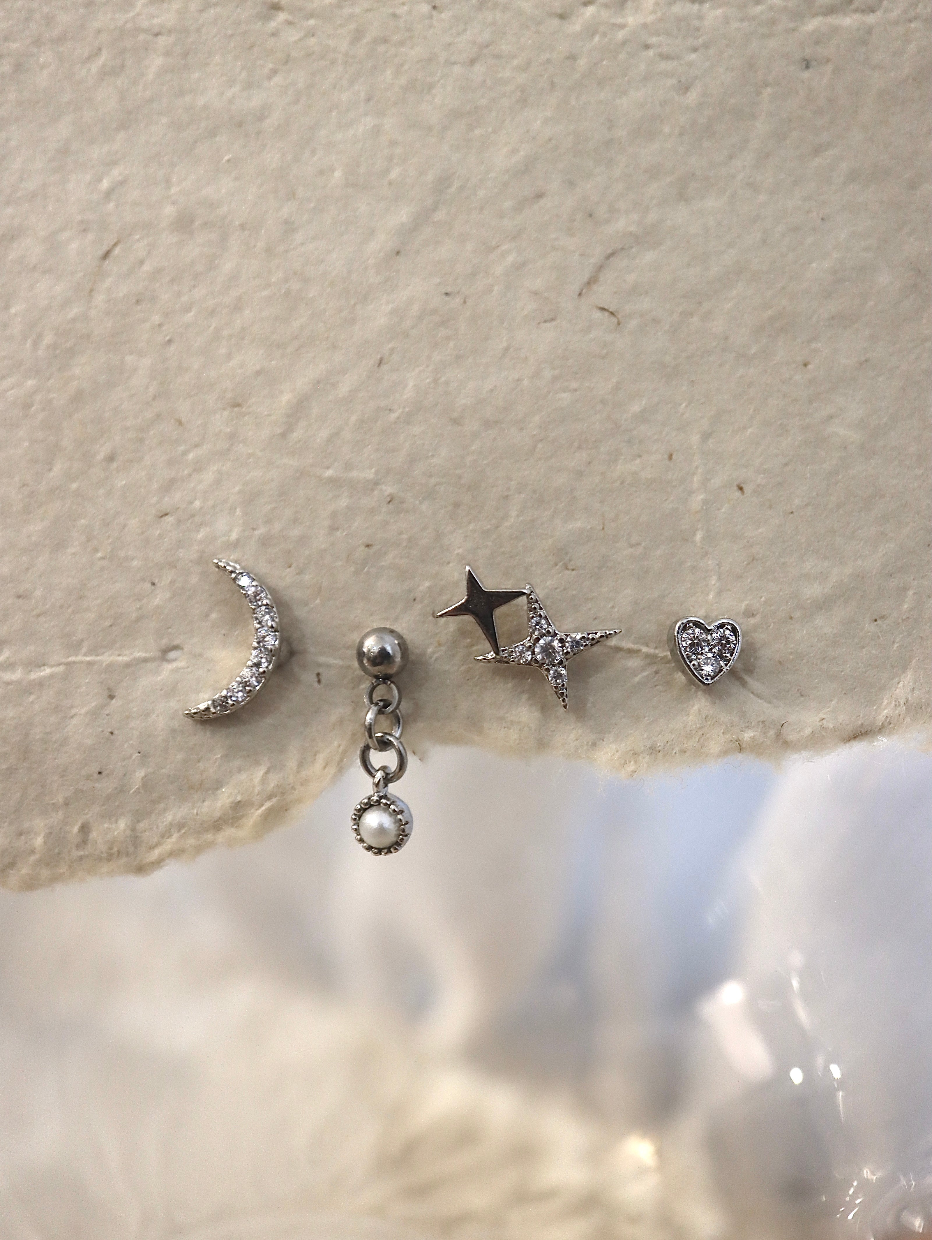 Double star 💫 stud piercing earring (1pc)