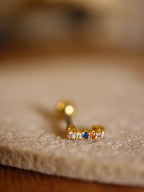 Rainbow mini cz stud surgical steel earring (1pc)