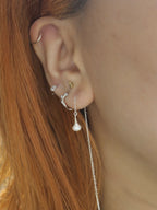 Long drop 925 silver earrings