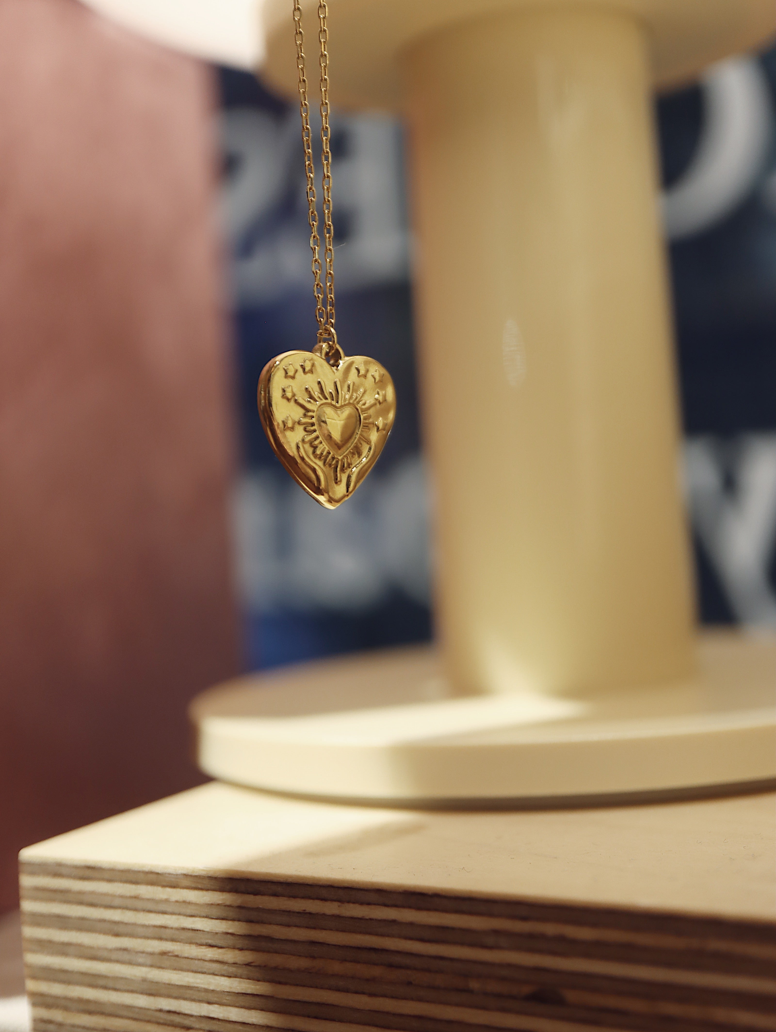 Heart coin stainless steel necklace
