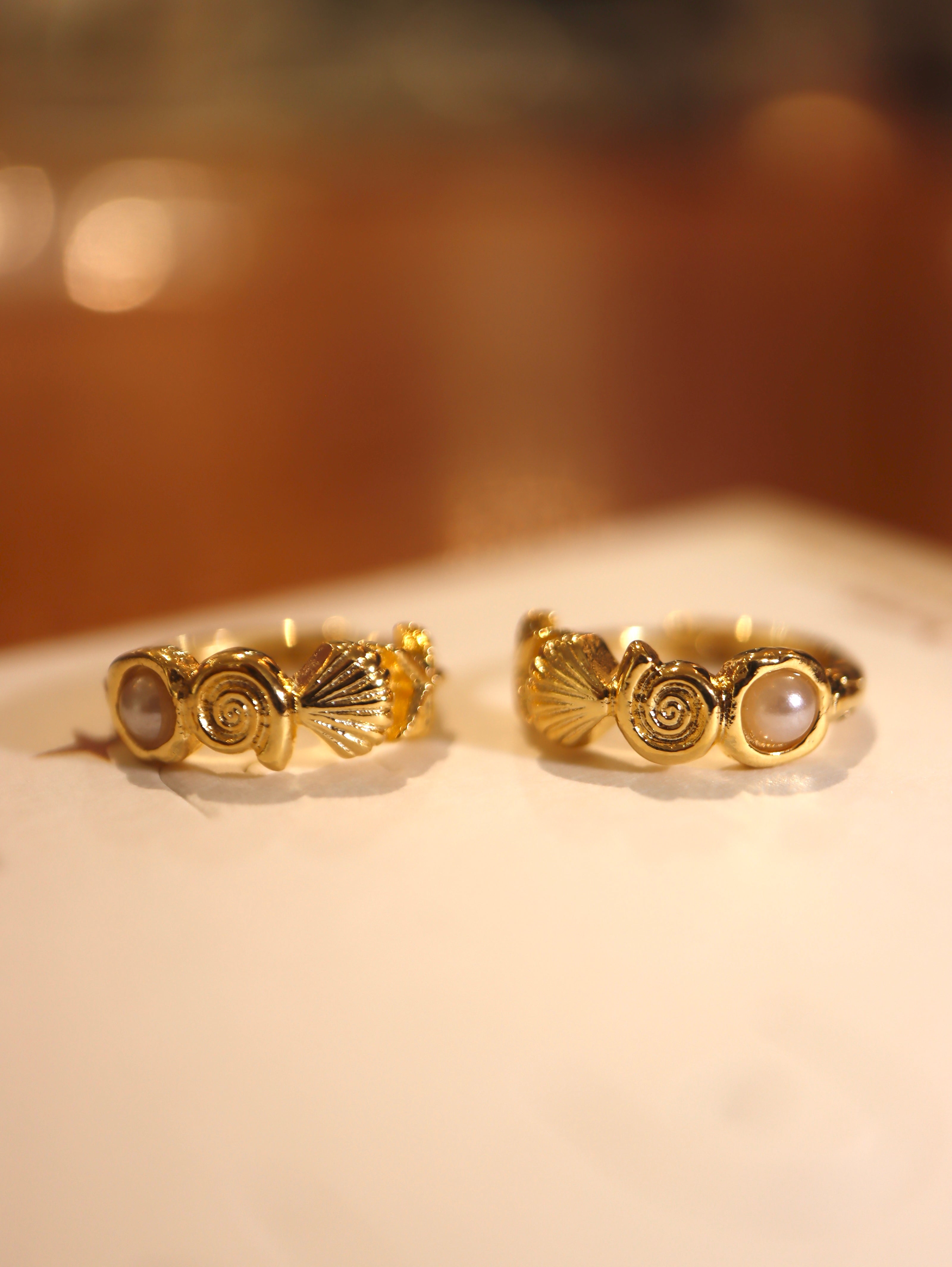 The Shell & Sphere Hoop Earrings