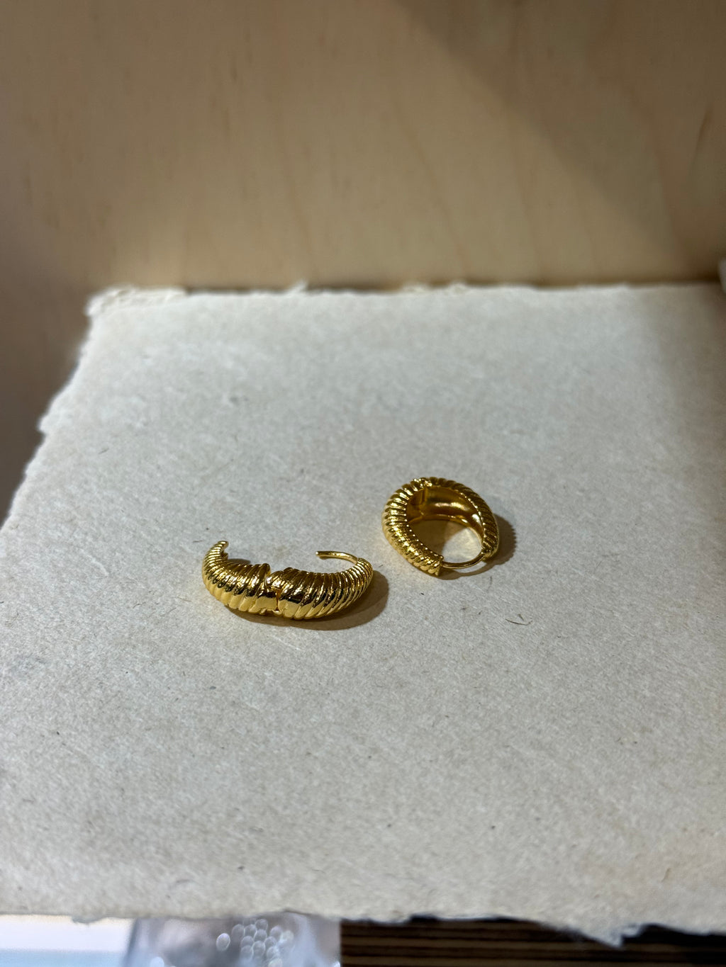 Textured oval hoop earrings
