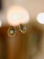 Junipurr Jewelry Pear Opal Double Millgrain