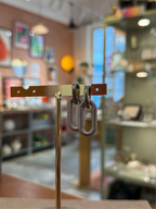 Interlock stainless steel earrings