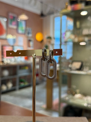 Interlock stainless steel earrings