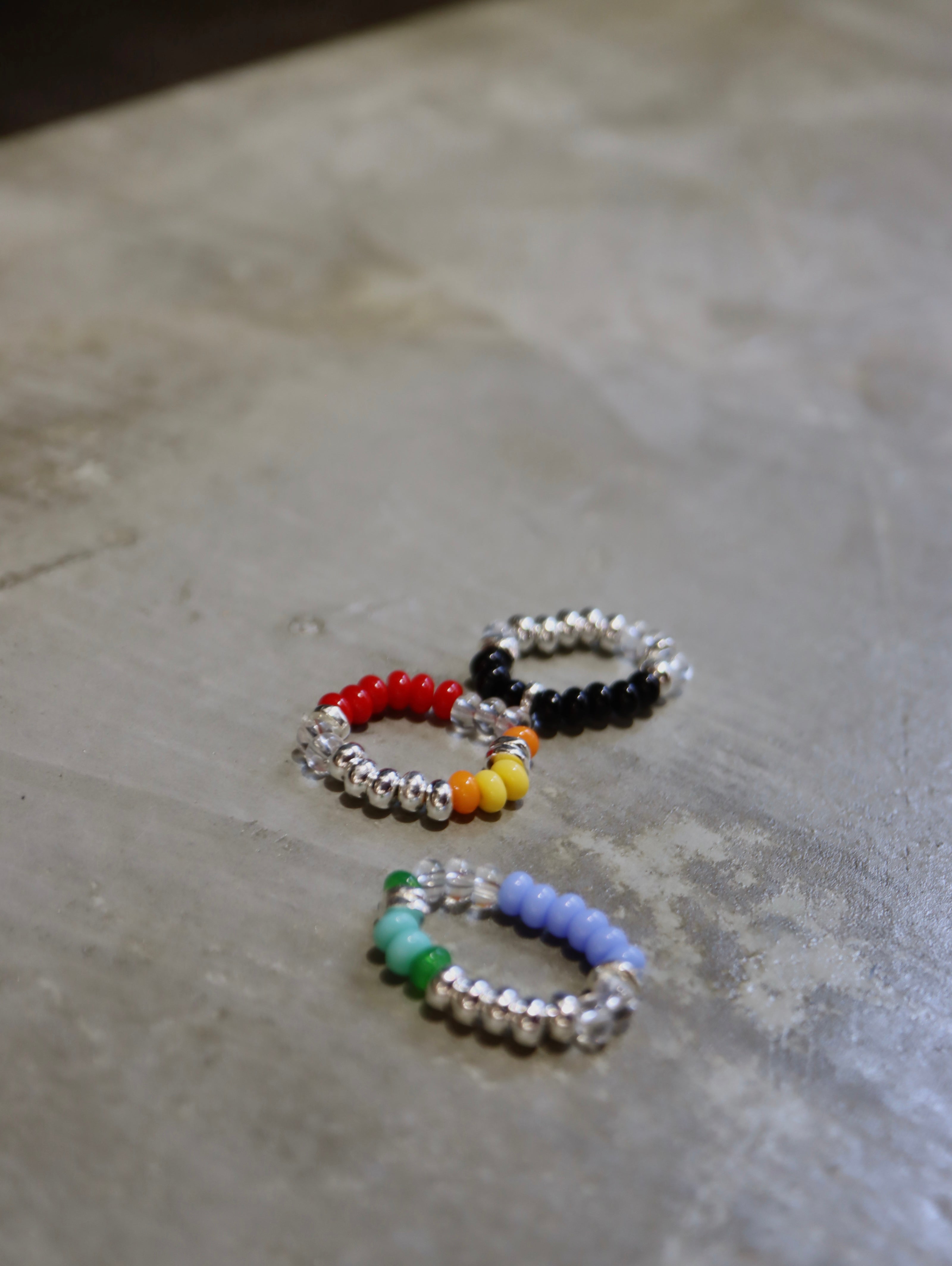 Mix colour beaded stretch ring