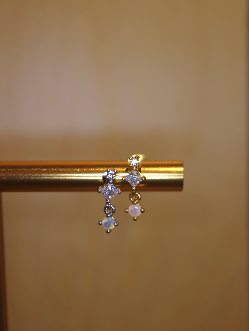 Drop cz silver925 flat back piercing