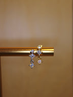 Drop cz silver925 flat back piercing