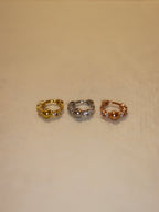 Mini ball hinged hoop cz surgical steel earring (1pc)