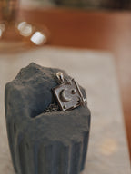 Square sparkling crescent 🌙 coin necklace