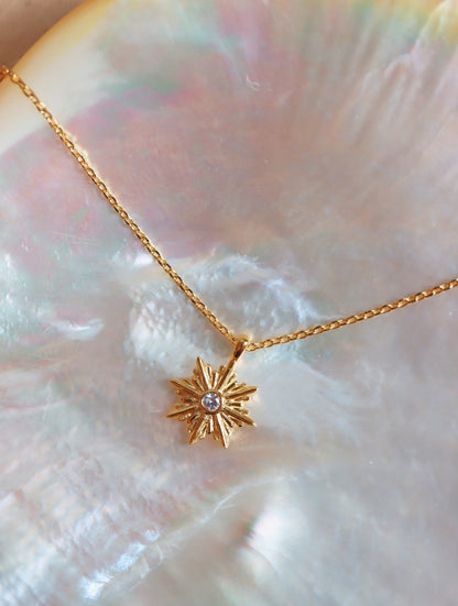 Sparkling sun brass necklace