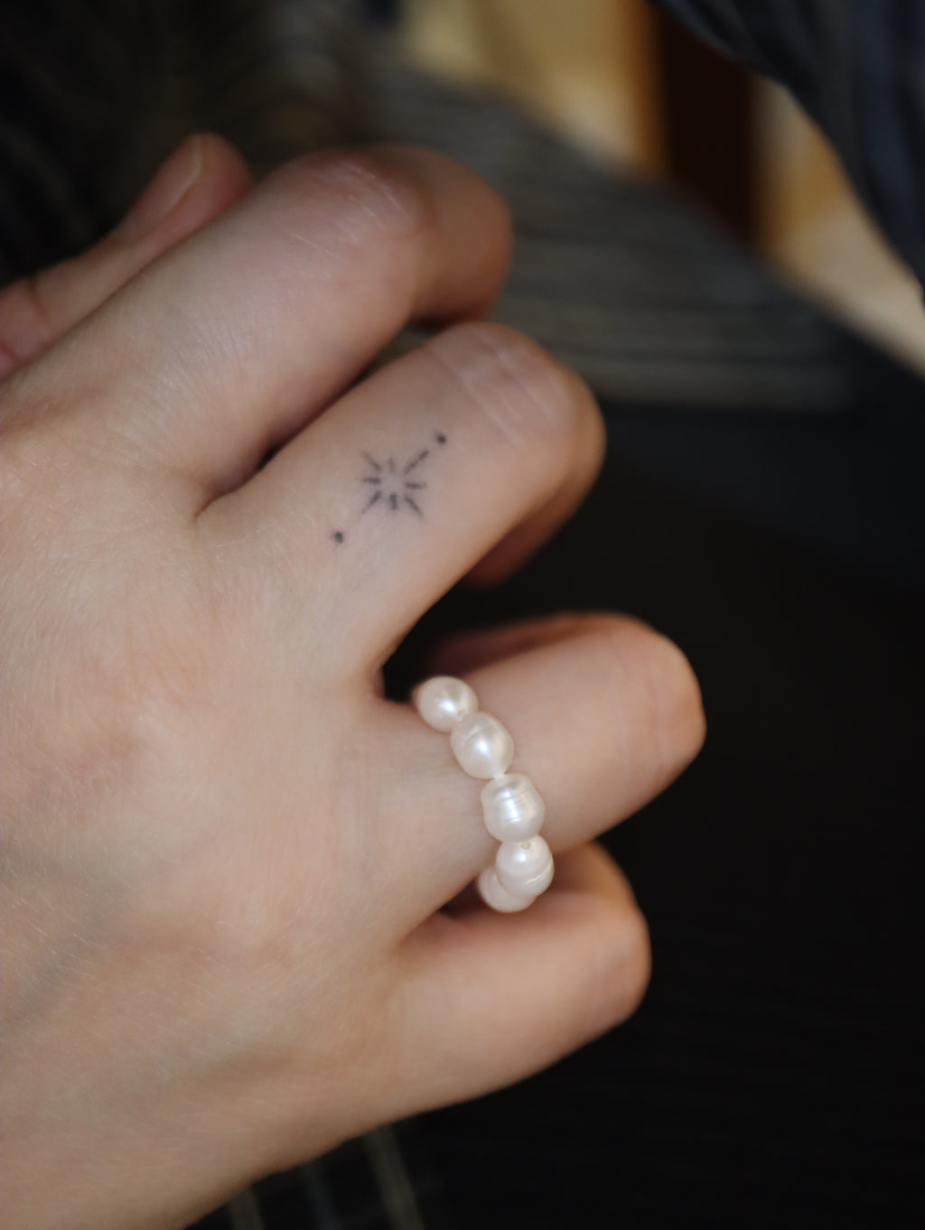 Raw pearl 925 silver ring