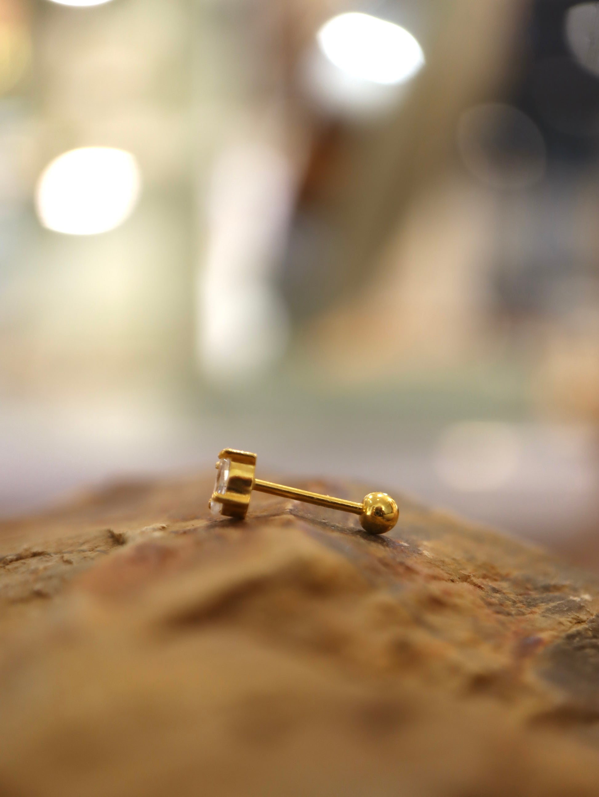 Oval cz 925 silver piercing stud