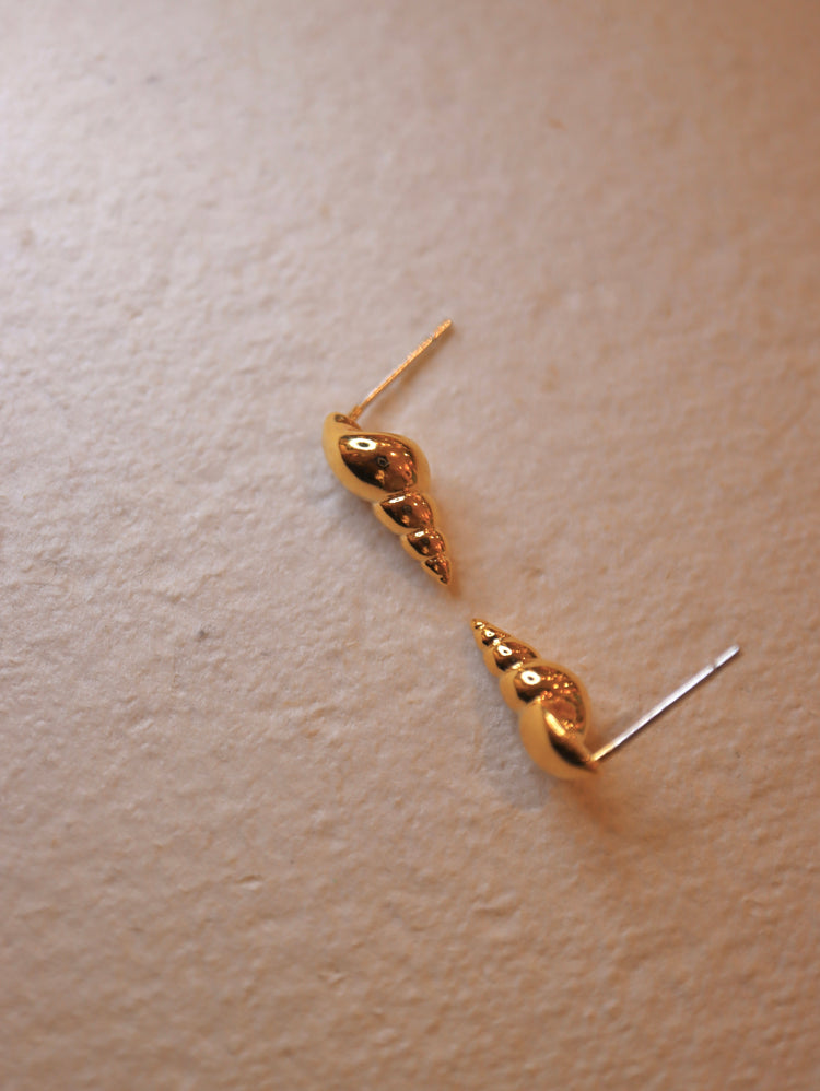 Conch Stud Brass Earrings