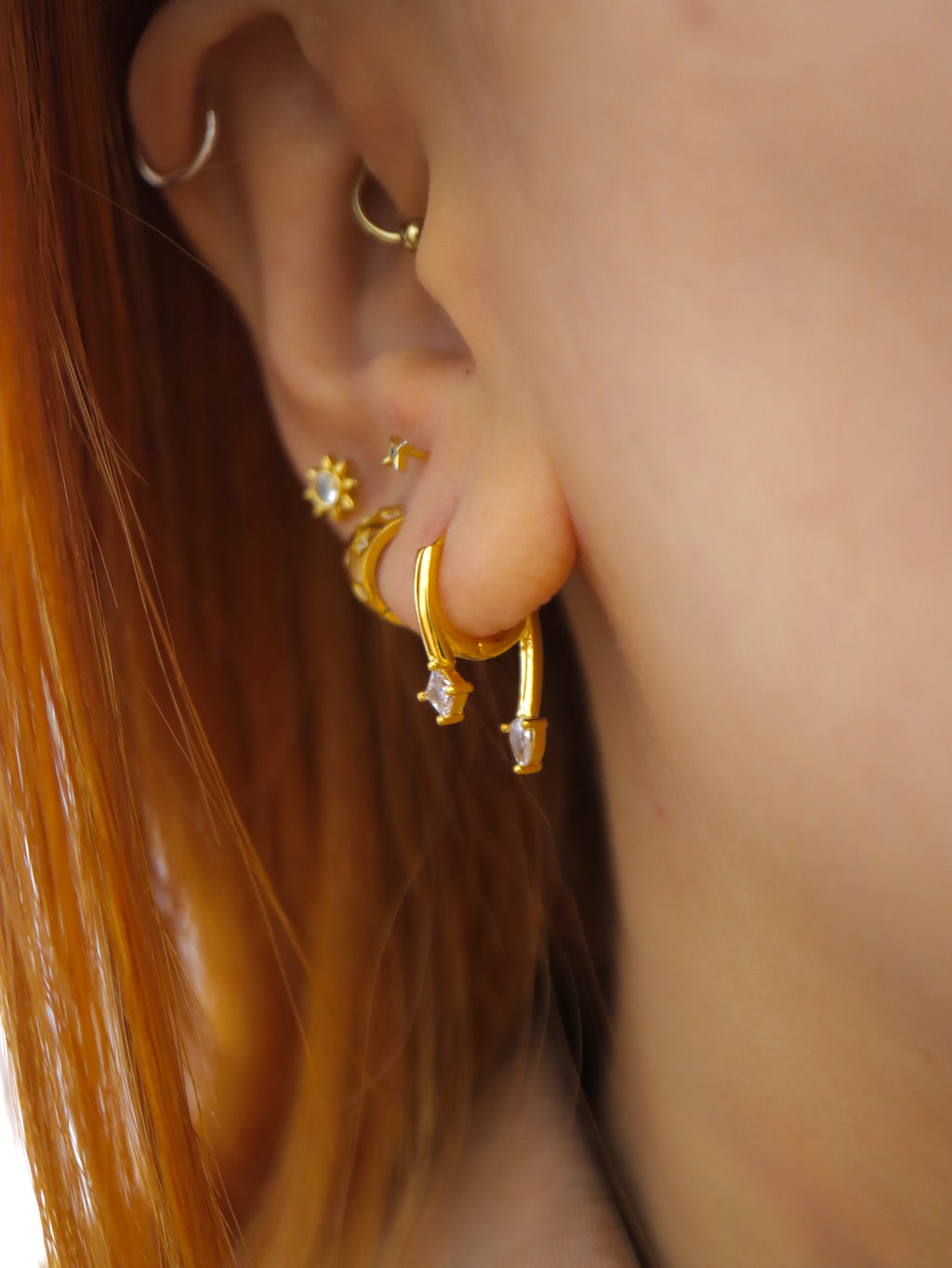 Front & back drop cz earrings